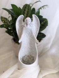 Ivory Angel with Candleholder from In Full Bloom in Farmingdale, NY