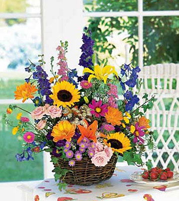 Summertime Sensation Basket from In Full Bloom in Farmingdale, NY